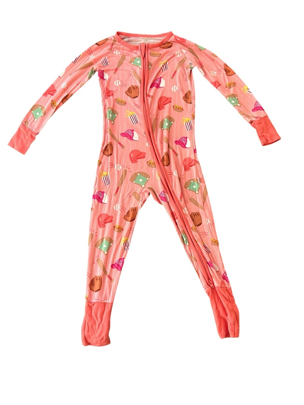 Little Sleepies Pink All Stars Baseball Zippy Size 18-24 Months